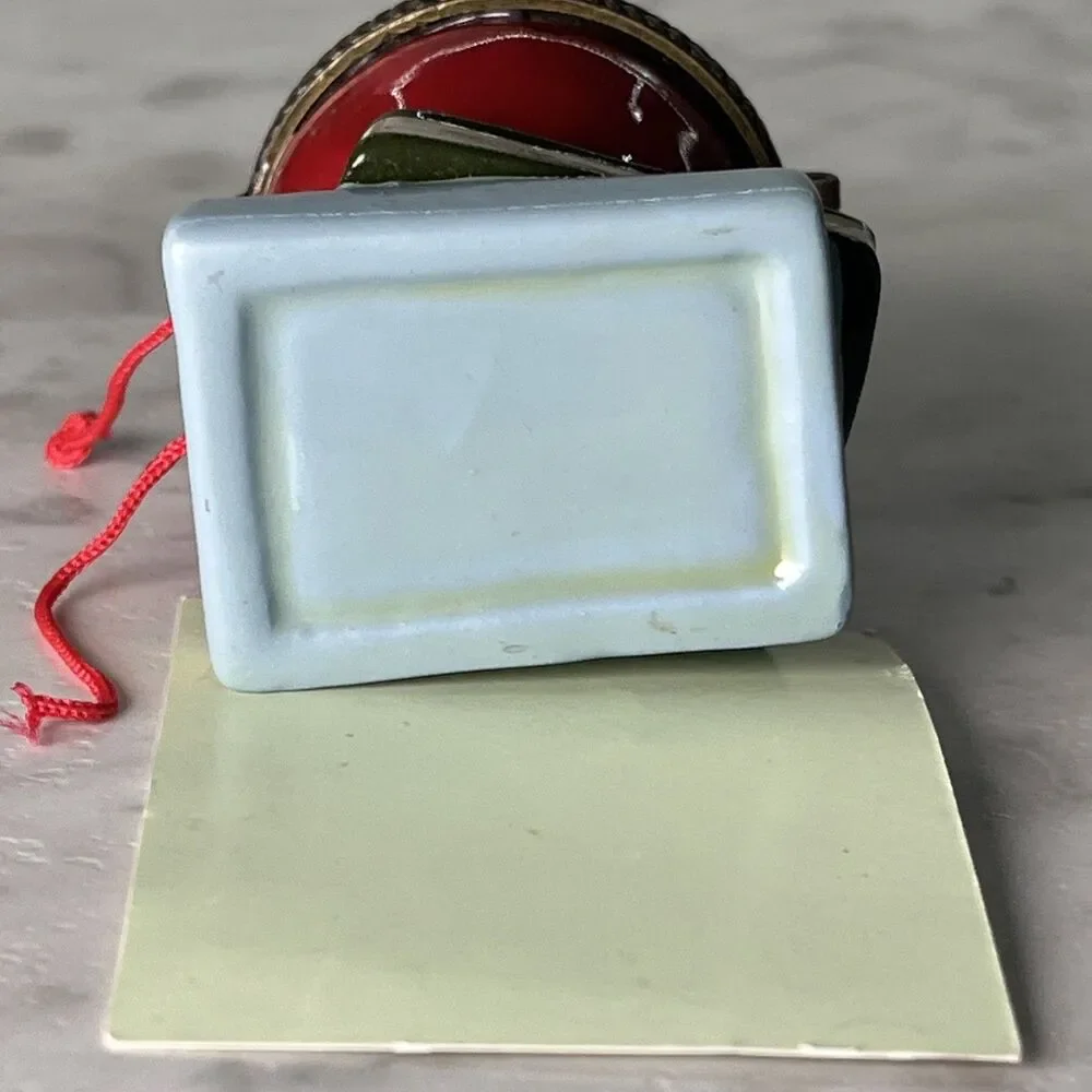 Ceramic apple & books ring or trinket box - Treasures Box teacher gift school